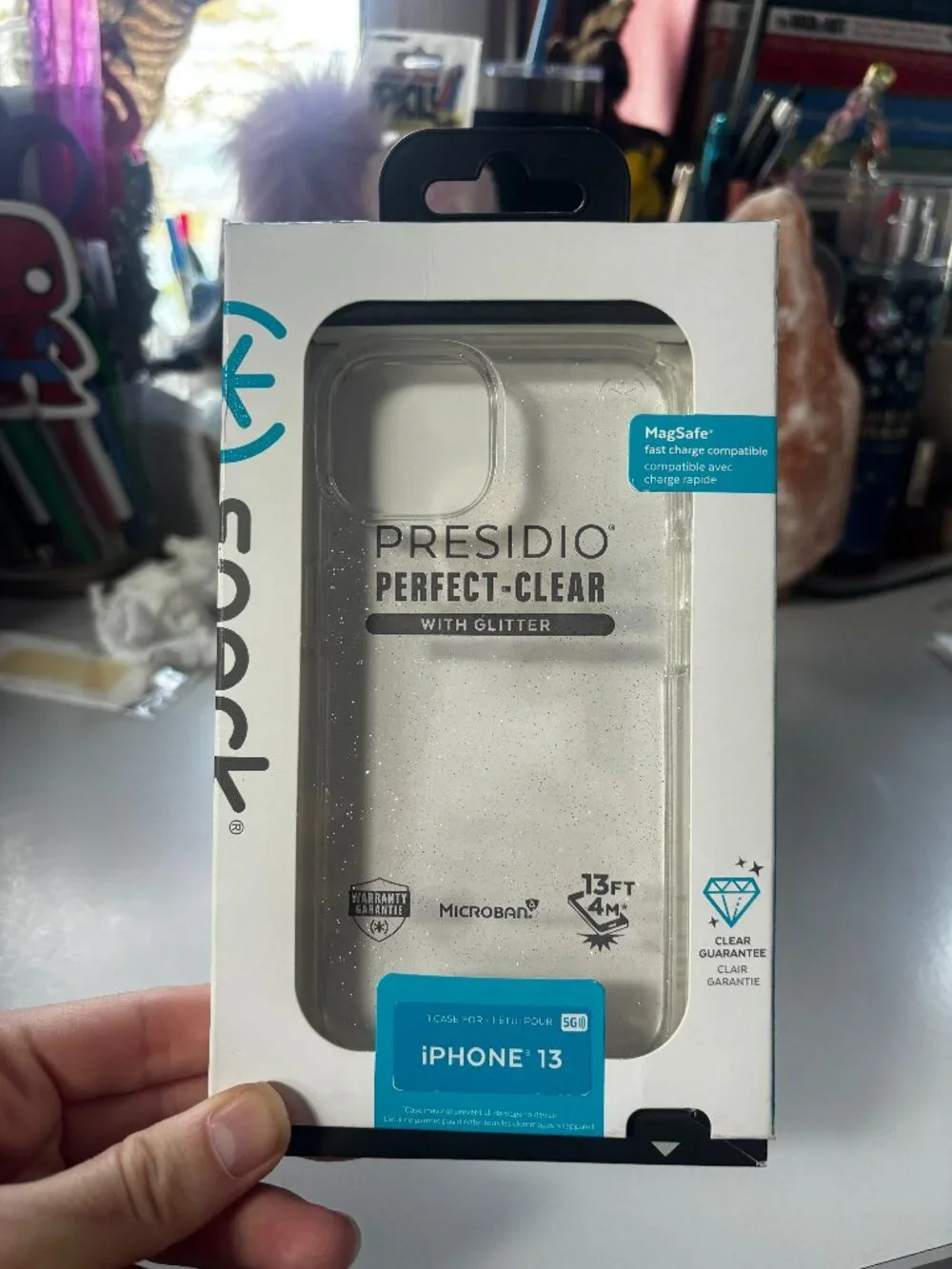 Speck Presidio Perfect-Clear with Glitter Case for iPhone 13 NWT
